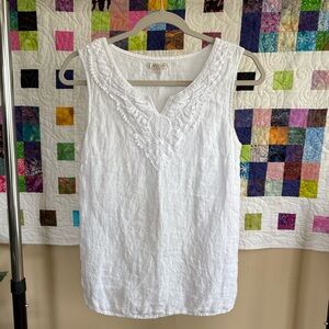 Lina Tomei White Linen Top
